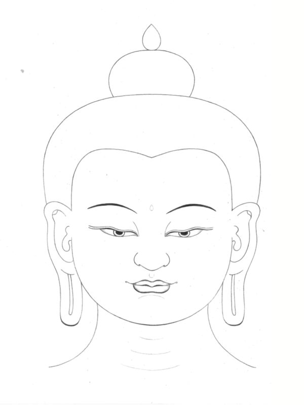 Buddha face for coloring - Tibetan Thangka Art